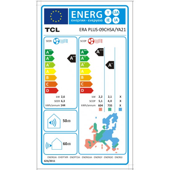 TCL Era Plus 24CHSA/YA21 Κλιματιστικό Τοίχου με ενσωματωμένο WiFi TCL Era Plus 24CHSA/YA21 Κλιματιστικό Τοίχου με ενσωματωμένο WiFi
