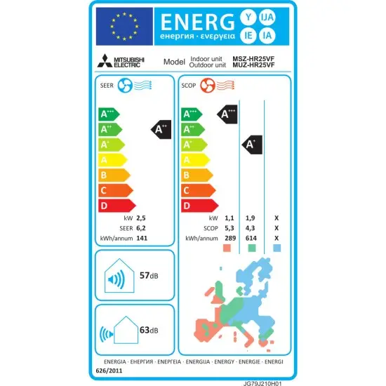 Mitsubishi Electric MSZ/MUZ-HR25VF Κλιματιστικό Inverter 9000 BTU A++/A+ Mitsubishi Electric MSZ/MUZ-HR25VF Κλιματιστικό Inverter 9000 BTU A++/A+