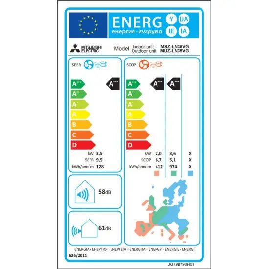 Mitsubishi Electric MSZ/MUZ-LN35VG Κλιματιστικό Inverter 12000 BTU A+++/A+++ με Ιονιστή και WiFi Black Mitsubishi Electric MSZ/MUZ-LN35VG Κλιματιστικό Inverter 12000 BTU A+++/A+++ με Ιονιστή και WiFi Black