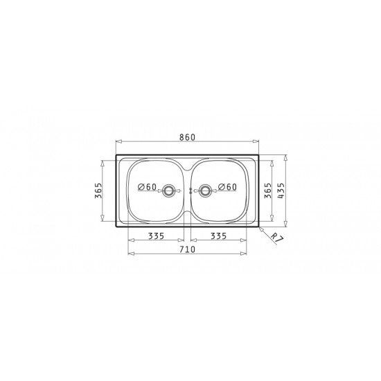 Pyramis E33 / 33 (100150801) ένθετος νεροχύτης Pyramis E33 / 33 (100150801) ένθετος νεροχύτης