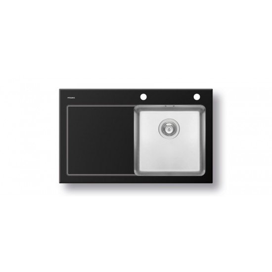Pyramis Crystalon 1B 1D Black (109501830) ένθετος νεροχύτης με δεξιά γούρνα Pyramis Crystalon 1B 1D Black (109501830) ένθετος νεροχύτης με δεξιά γούρνα