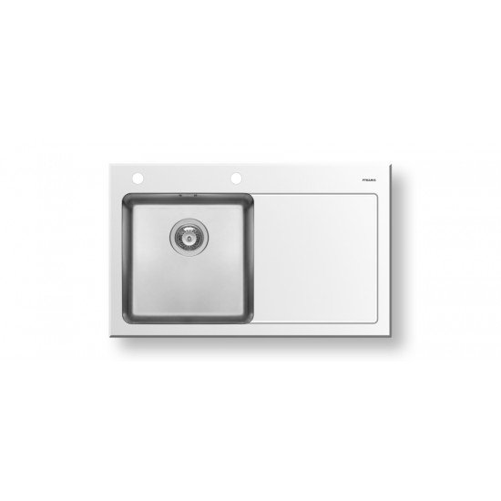 Pyramis Crystalon 1B 1D White (109502130) ένθετος νεροχύτης με αριστερή γούρνα Pyramis Crystalon 1B 1D White (109502130) ένθετος νεροχύτης με αριστερή γούρνα