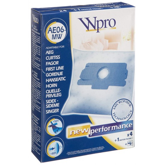 Wpro AE06-MW Σακούλα μικροϊνών για ηλεκτρικές σκούπες (συμβατή και με AEG Vampyr, Singer VC.. κ.α) Wpro AE06-MW Σακούλα μικροϊνών για ηλεκτρικές σκούπες (συμβατή και με AEG Vampyr, Singer VC.. κ.α)