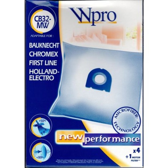Wpro CB32-MW Σακούλα μικροϊνών για ηλεκτρικές σκούπες (συμβατή και με Bomann CB / AT κ.α) Wpro CB32-MW Σακούλα μικροϊνών για ηλεκτρικές σκούπες (συμβατή και με Bomann CB / AT κ.α)